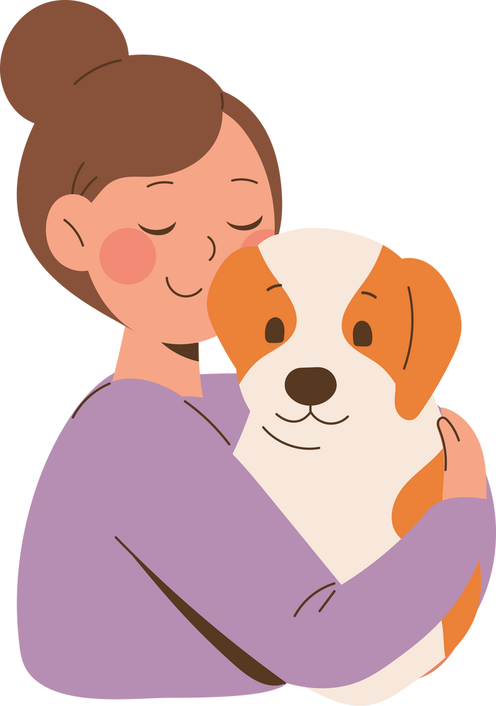 Happy owner and pet concept vector